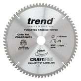 Trend Wood Mitre Saw Blade 260mm x 30mm x 72T CSB/CC26072