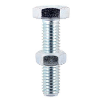 Timco 8 x 20 mm Hex Set & Hex Nut BZP M8 (60/TimBag) 820SNZB
