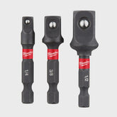 Milwaukee Shockwave Impact Duty Socket Adaptor Set Pack of 3 Piece 4932479228