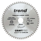 Trend Wood Mitre Craft Crosscut Saw Blade 216mm x 30mm x 60T CSB/CC21660