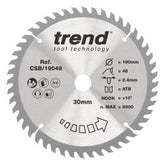 Trend CSB/19060 - Trend Wood Circular Saw Blade 190mm x 30mm x 60T