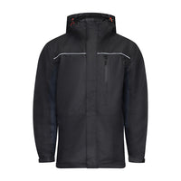 Timco Waterproof Lined Rain Jacket Front zip Adjustable Cuffs Black Extra Large LRJ1001XL