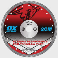 OX Pro 230mm Porcelain Tile Cutting Blade Wet & Dry 2CM-230/22