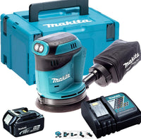 Makita DBO180Z 18V 125mm Sander with 1 x 5.0Ah Battery & Charger in Case