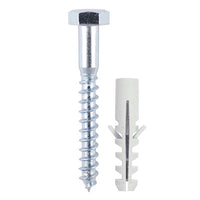 Timco Coach Screw and Nylon Plugs 8 x 100mm Pack of 2 08100CSCNP