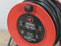 Faithfull 50m 13A 2-Socket Power Plus Open Drum Cable Reel 240V FPPCR50M