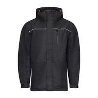 Timco Waterproof Lined Rain Jacket Front zip Adjustable Cuffs Black Large LRJ1001L